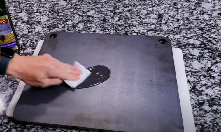 Applying Oil To Pizza Steel